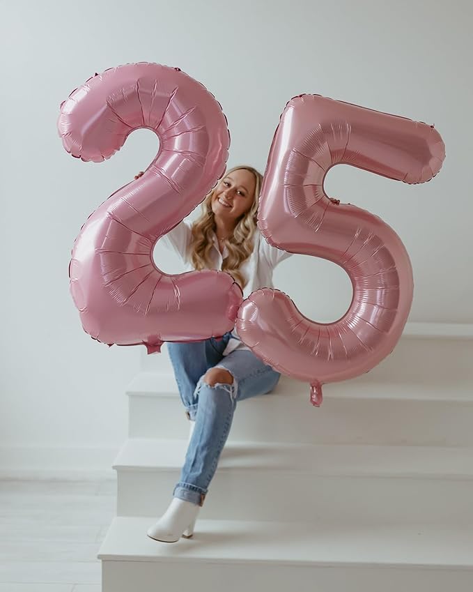 Pearlescent Pink Number 1 Balloon for First Birthday 40 Inch, 1st One Number Balloons Birthday Decorations for Girl Boy Toddler Baby