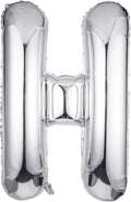 Letter Balloons 40 Inch, Single Silver Letter H Balloons Aluminum Hanging Foil Film Balloon for Baby Shower, Wedding Anniversary, Graduation, Birthday Party Decoration