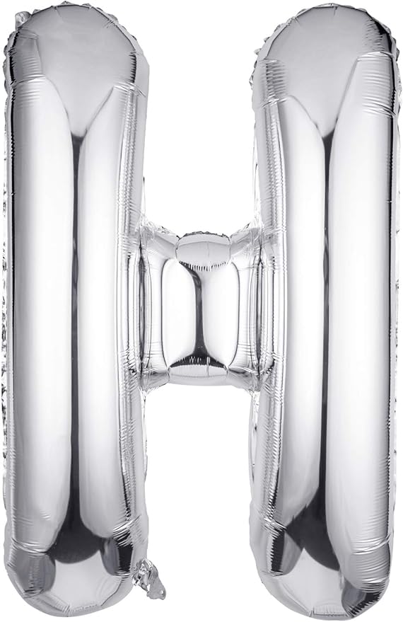 Letter Balloons 40 Inch, Single Silver Letter H Balloons Aluminum Hanging Foil Film Balloon for Baby Shower, Wedding Anniversary, Graduation, Birthday Party Decoration