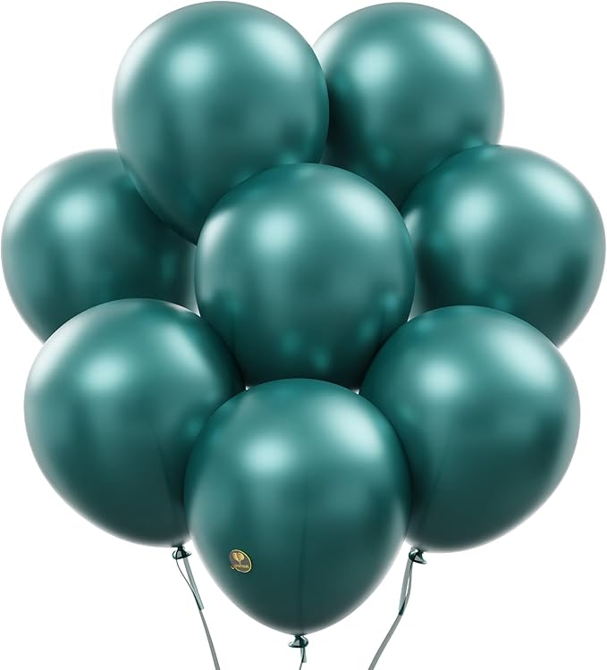 AFTERLOON® Biodegradable Balloons 24 pcs Pearlized Emerald Green 12 Inch, Pearlescent Thickened Extra Strong Latex Helium Float, Colorful Bulk Color ballon Globos Para Decoration De Fiestas Kids