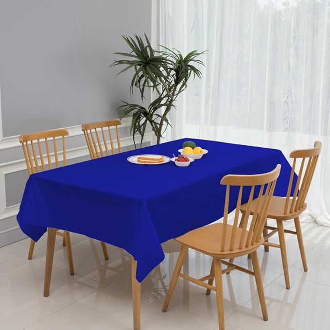 3 Pack Blue Disposable Tablecloth, 54" x 108" Plastic Table Covers, Decorative Rectangle Tablecloth for Parties, Events, Wedding, Inddors & Outdoors