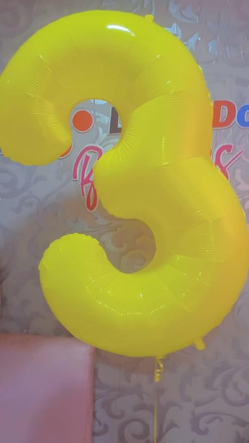 Yellow Number 6 Balloon 40 Inch, 6 Balloon Number, 6th Birthday Decorations, Yellow Party Supplies for Boys Girls