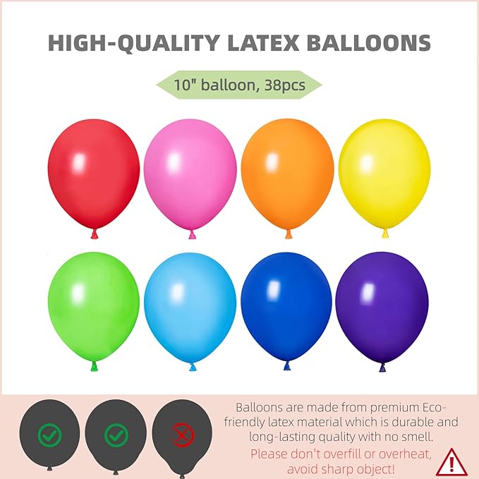 Balloon Column Kit Set of 2 With Balloons Assorted Color - Balloon Stand with Base&Pole,Balloon Tower Backdrop Decoration for Wedding, Baby Shower, Birthday Party, or Bachelorette Parties