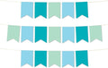 Andaz Press Hanging Pennant Banner with String, Baby Blue, Turquoise Aqua, Mint, 1-Set, 24 Pennants, Approx. 12-Feet Long