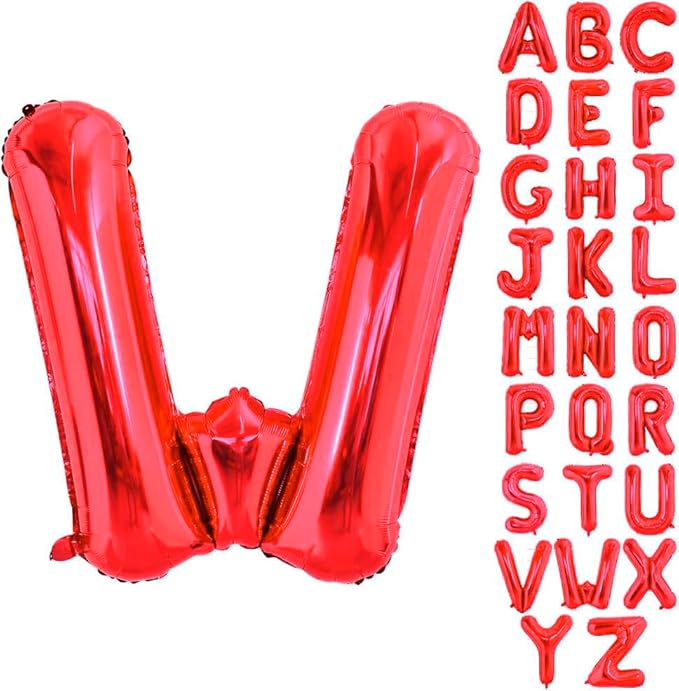 40 Inch Large Red Letter W Balloons Alphabet W Letter Balloons Foil Mylar Big Letter Balloons for Birthday Party Anniversary New Year Graduation Wedding Decorations