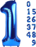 Number 1 Balloon 40 Inch Navy Blue Balloons for Girl Boy 1st 1 11 21 Birthday Decorations, Baby Shower Photo Shoot