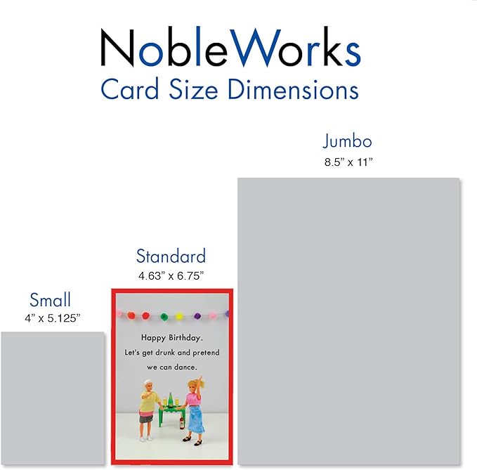 NobleWorks - 1 Funny Happy Birthday Notecard - Humor Greeting Card with Envelope - Pretend to Dance C3341BDG