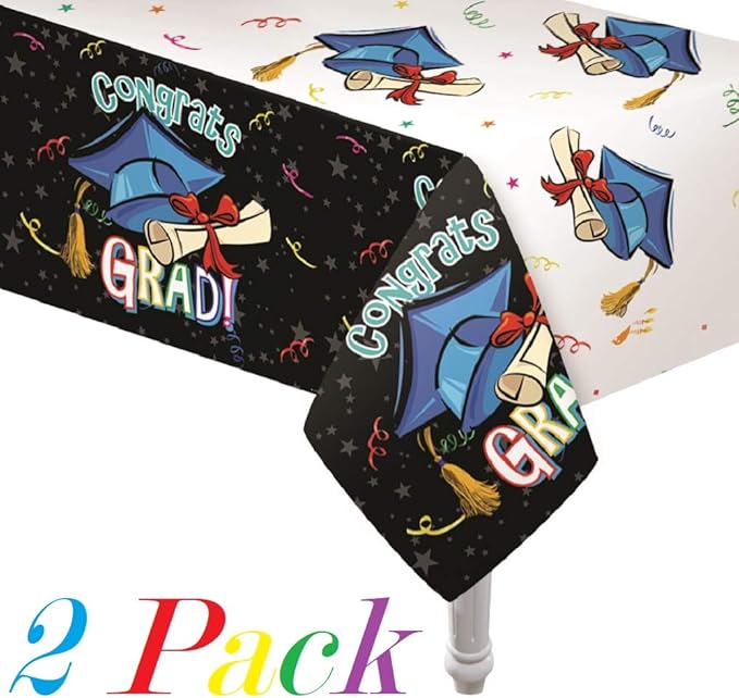 Ultimate 2026 Graduation Party Supplies Set for 30 Guests Includes Dinner & Dessert Plates Cups Napkins Table Covers Photo Props Banners Gift Card Box & Backdrop Congrats Grad Theme