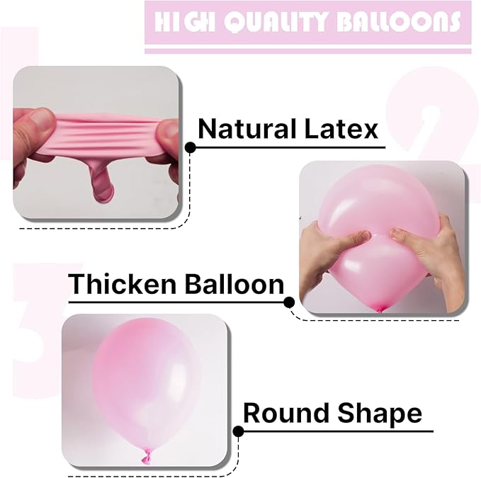 PartyWoo Light Pink Balloons 140pcs Different Sizes of 18 12 10 5 Inch Pastel Pale Baby Pink Balloon Arch Kit Garland for Baby Shower Bachelorette Bridal Shower Birthday Party Decorations Pink-Y48