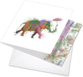 The Best Card Company - 1 Happy Birthday Card with Envelope - Adorable Colorful Animals, Fun Whimsical Notecard - Funky Rainbow Wildlife - Elephant CQ4948JBDG