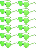 12 Pairs Heart Shaped Sunglasses for Women Colorful Glasses Fun Trendy Transparent Heart Sunglasses Party Favor