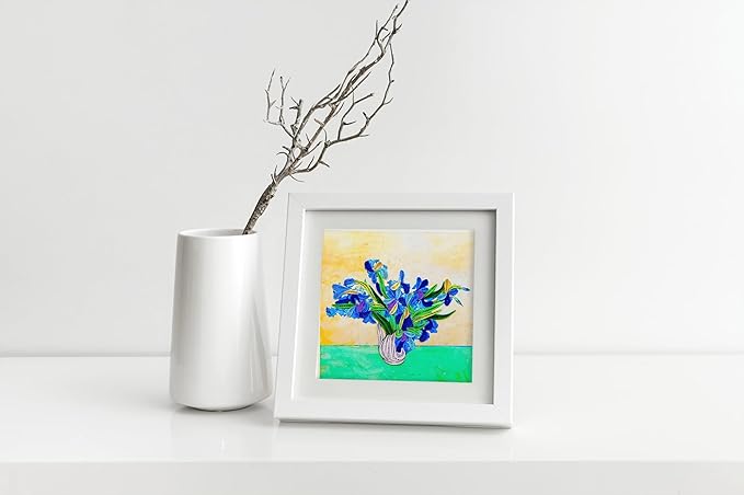 Van Gogh's Irises (1890) Quilling Art Greeting Card,Design Greeting Card for Birthday, Valentine's Day, Get Well, All Occasion. Framable Artwork for Art Lovers