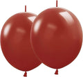 Link Balloons 6 Inch - 100 Pcs Quick Link Balloon Latex Linking Balloons Connected Linkable Balloon Birthday Wedding Party Decorations(Dark Red)