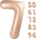 Light Brown 7 Balloon, Tan Number Balloons 40 Inch, 7th Beige Birthday Decorations for Kids Girls Boys, Sandy Brown Party Decoration for Women Men, Khaki Number 7 Balloon