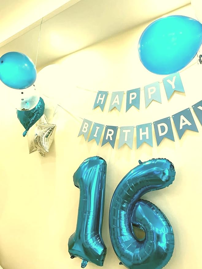 Blue Number 1 Balloon 40 inch, Number 1 Birthday Balloon for Boy Girl, Blue Foil One Balloon for 1st 10 11 12 16 18 Birthday Party, Anniversary Celebration Number Balloons Decorations