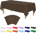 Kopokita 6PCS Brown Plastic Tablecloths 54 x 108 Inch, Disposable Table Cloths Rectangle Party Table Covers