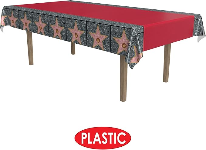 Beistle Red Carpet Star Tablecover