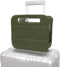 CONTAIL 13 Inch 3L 4-in-1 Travel Essentials Organizer, Small Business Handbag, Suitcase Drink Holder,Phone Tablet Holder,Airport Accessories Storage,Army Green