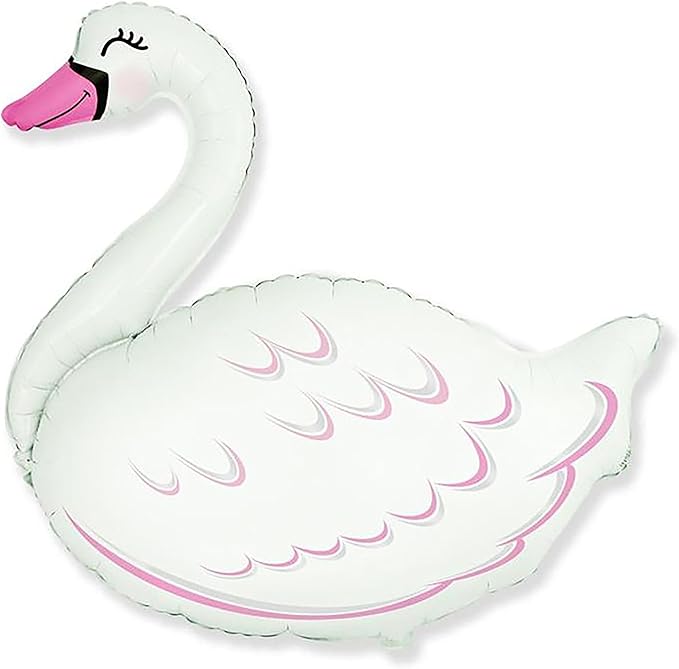 Artisan Owl White Swan 32" Foil Party Balloon, 1 pack