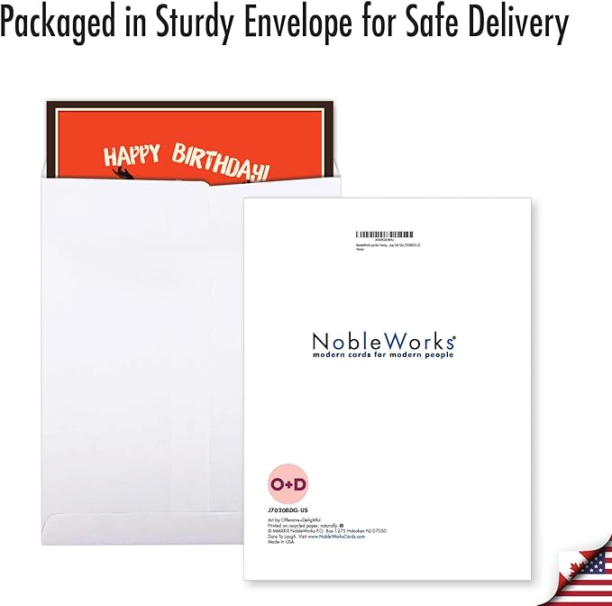NobleWorks Jumbo Funny Birthday Greeting Card From Us 8.5 x 11 Inch with Envelope (1 Pack) Big, Jumbo Bday Old Lady J7020BDG-US