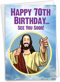 NobleWorks Humorous 70th Milestone Birthday Paper Card with 5 x 7 Inch Envelope (1 Card) See You Soon - 70 C10007MBG