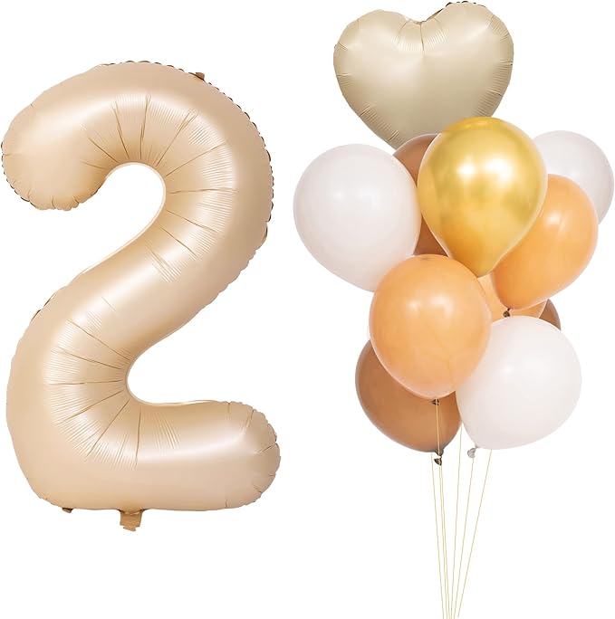 40 In Caramel Number Balloons Helium Foil Mylar latex Balloon Birthday Party banquet Decoration Digital 2