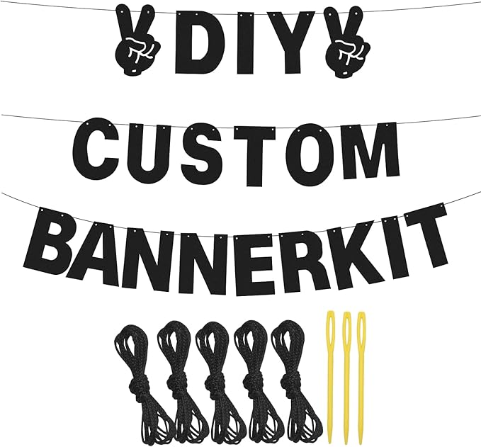 129Pcs DIY Letter Banners Glitter Customizable Banner Kit Custom Banner DIY Happy Birthday Letters 0-9 Numbers Light Rope Personalized Banners Decor Birthday Party Decorations Supplies(Dazzling Black)