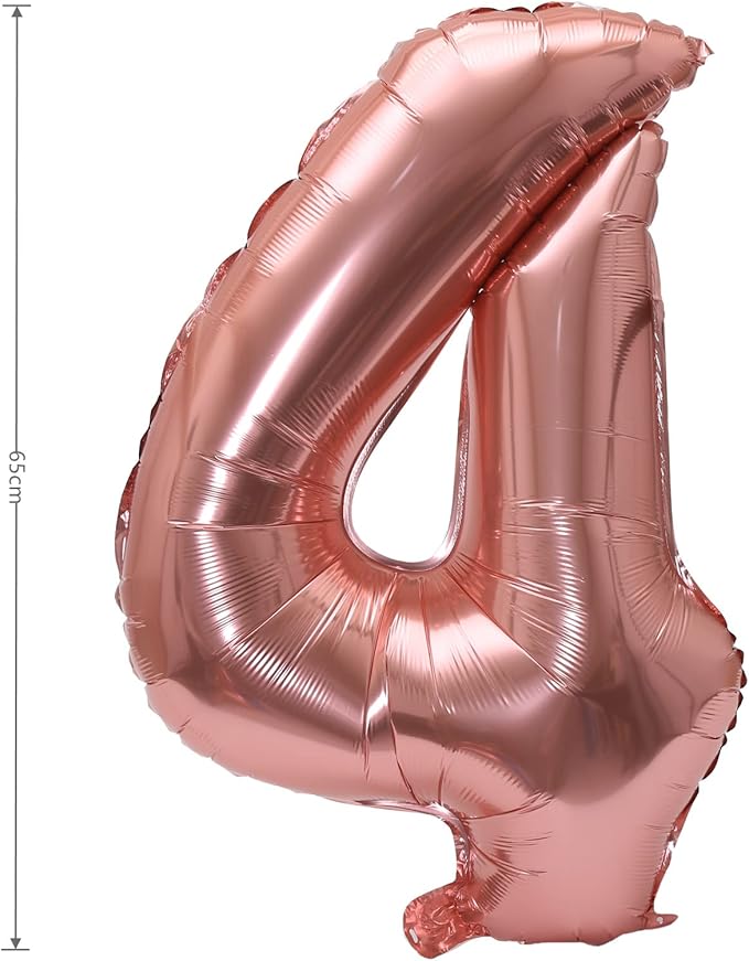 YPSelected 32 Inch Large Foil Helium Number Balloon Birthday Wedding Party 0-9 (Rose Gold, 4)