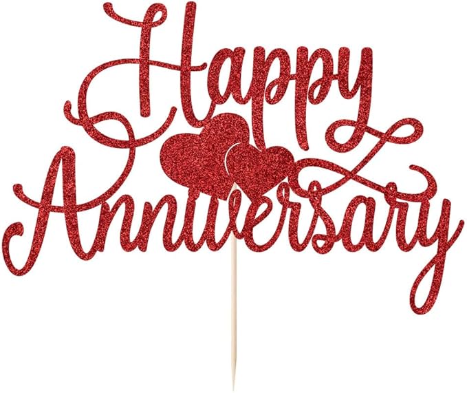Happy Anniversary Cake Topper - Company Anniversary,Wedding Wedding Anniversary,Birthday Party Selected Decoration Supplies