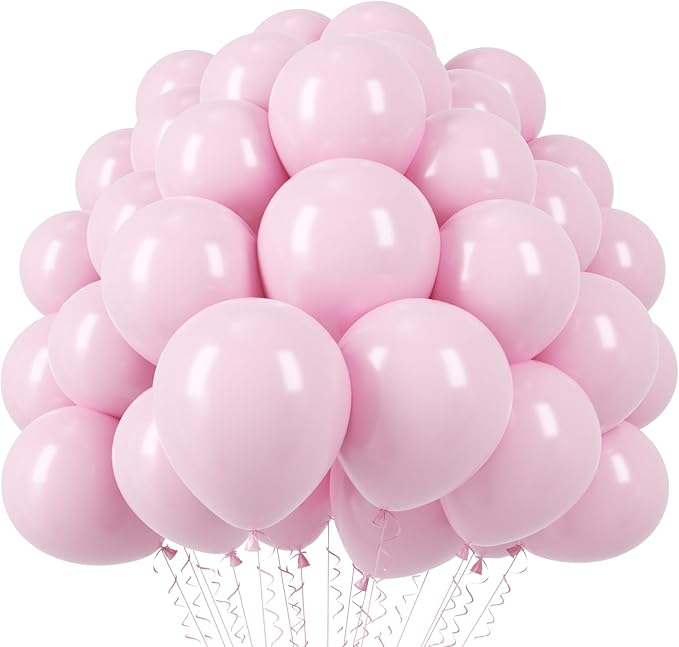 110pcs Light Pink Balloons 12inch Pastel Pink Latex Party Balloons for Boys Girls Birthday Party, Baby Shower, Wedding, Gender Reveal, Baby Shower, Anniversary Party Decorations