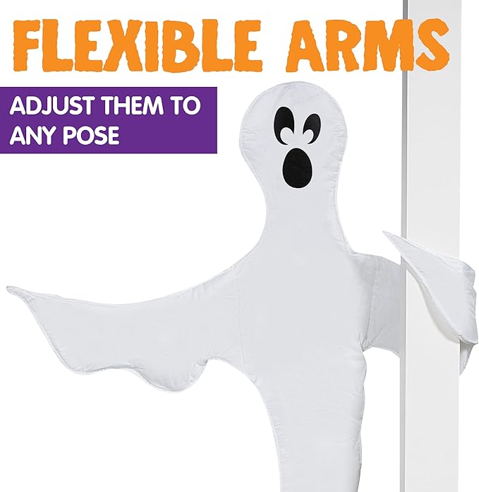 JOYIN Halloween 2 Pcs Tree Wrap Ghost Decoration Outdoor, 53” Cute Face Flying Ghost for Halloween Outdoor, Lawn, Yard, Tree, Party Supplies, Haunted House Wrap Decorations