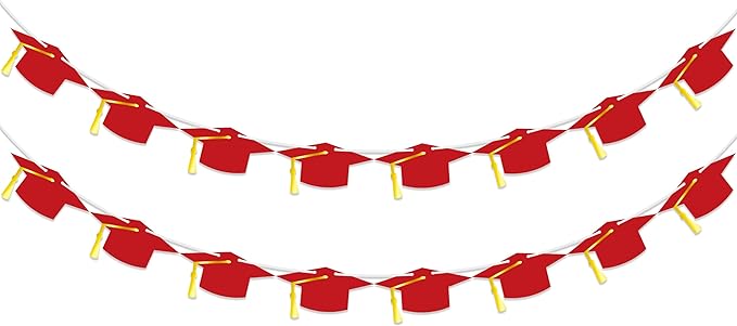16PCS 2025 Graduation Banner, Hat Congrats Grad Banner with Tassel, Class of 2025 Banner Garland for High School College Graduation Party Decorations Supplies Decor