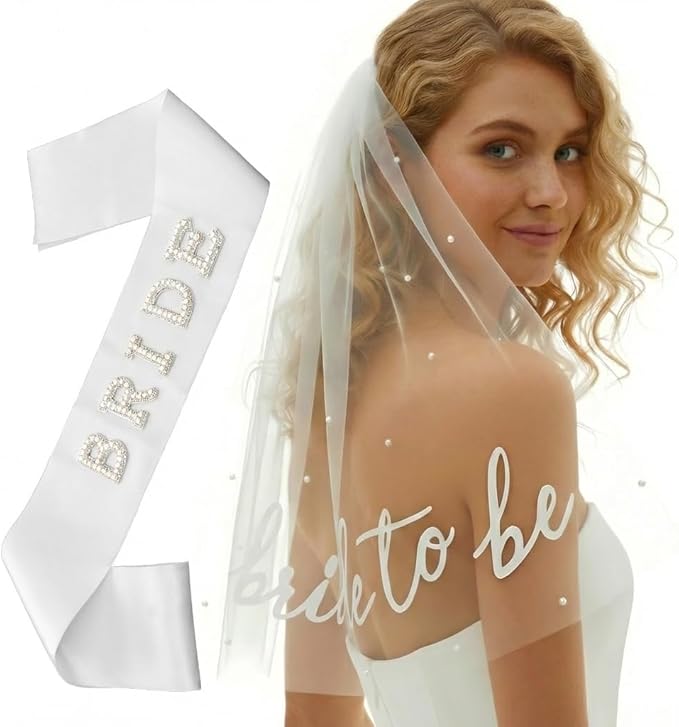 Bride to Be Veil Bachelorette Party Accessories, Bridal Shower Decorations, Engagement Gifts for Bride