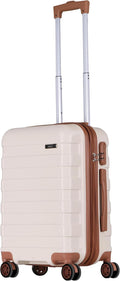 LEMY Hardside Expandable Luggage,Waterproof Suitcase with Spinner Wheels&Height Adjustable Handle for Travel, Business Trips,White