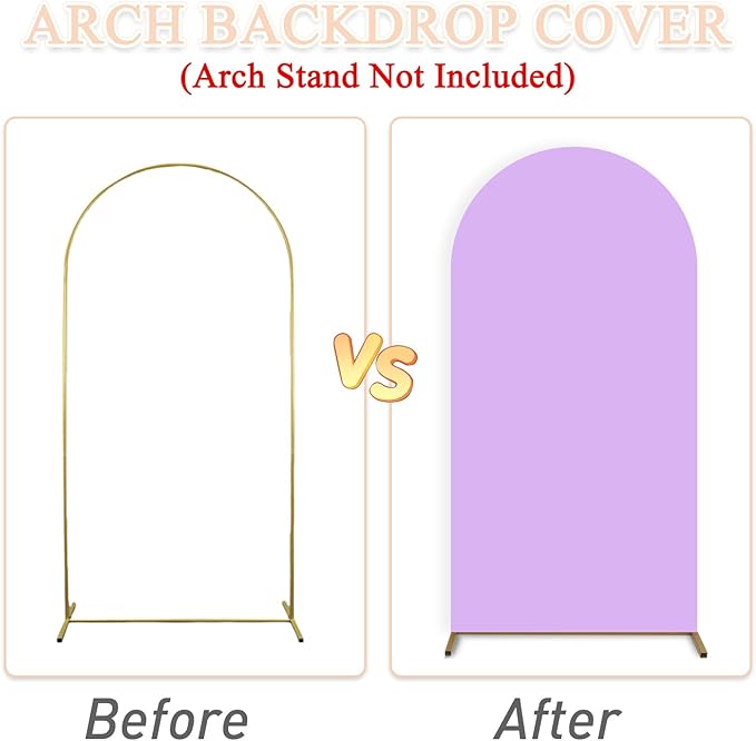 Arch Covers Stretchy Backdrops Set of 3 Wedding Arch Backdrop Cover 7.2FT 6.6FT 6FT Rainbow Arched Stand Cover Chiara Backdrop Covers Arches Spandex for Baby Shower Graduation Wedding Arches Decor