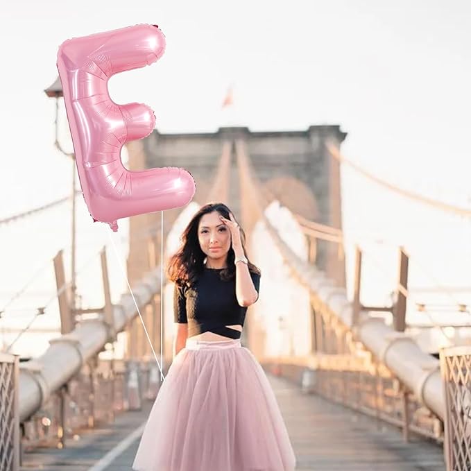 TONIFUL 40 Inch Large Pink Letter E Balloons Giant Foil Mylar Alphabet Balloon for Birthday Party Anniversary Baby Shower Wedding Supplies Decorations