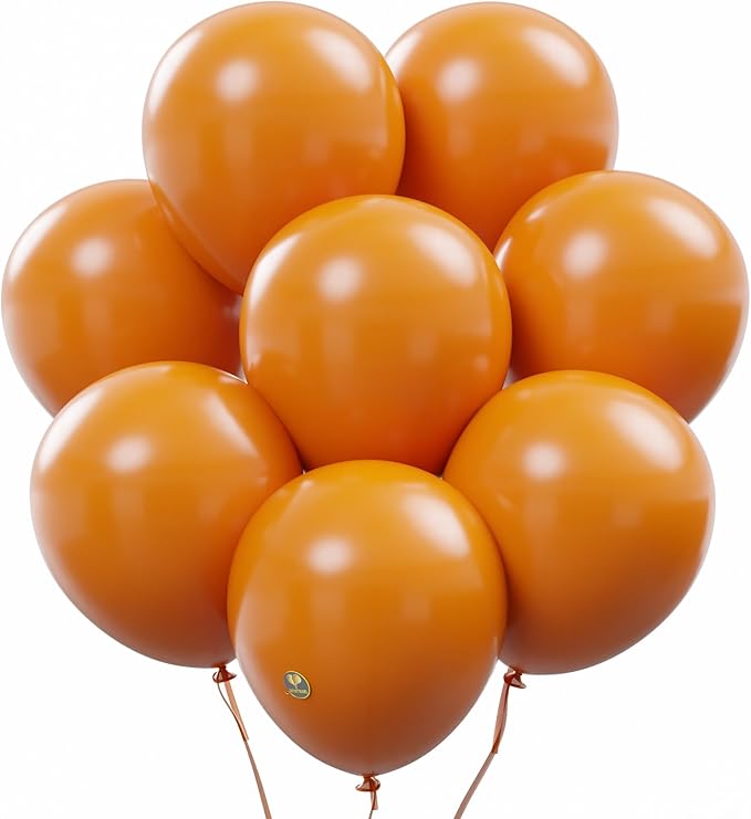 AFTERLOON® Biodegradable Balloons 50 pcs Orange 10 Inch, Matte Color Thickened Extra Strong Latex Helium Float, for Baby Shower Gender Reveal Garland Arch Wedding Birthday Party Decorations