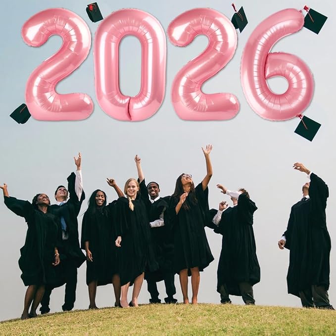 40 Inch Number Balloons, Happy New Year 2026, Pearl Pink New Years Decorations, 2026 Balloon for Graduation Happy New Year and 2 6 20 26 Birthday Parties