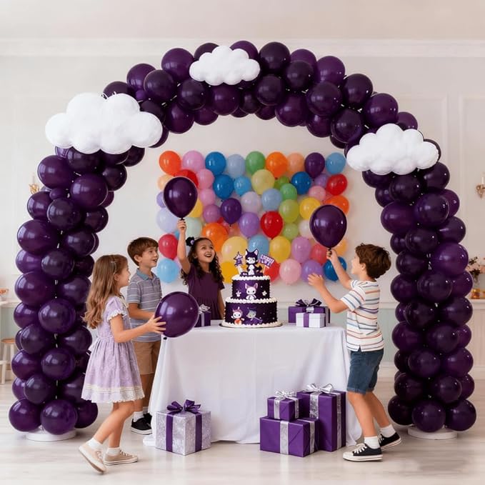 400 Pcs Dark Purple Balloons 12 Inch Round Helium Purple Bulk Latex Balloon for Wedding Graduation Birthdays Christmas Party Decorations