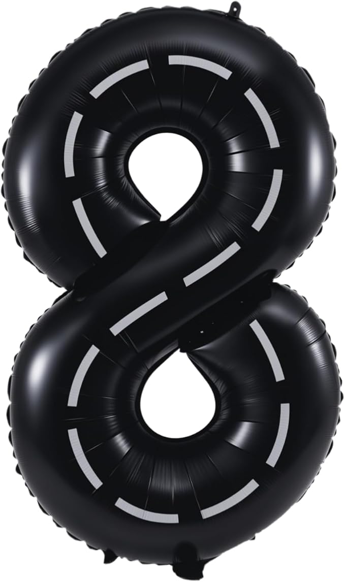 40 Inch Large Foil Helium Number Balloon Birthday Wedding Party 0-9 (Racetrack, 8)