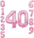 40 Inch Large Pink Number Celebration and Decoration Balloon for Birthday Parties, Graduations, Anniversaries, Weddings, Photo Shoots, Special Events - Helium Foil Mylar (Pink Number 40)
