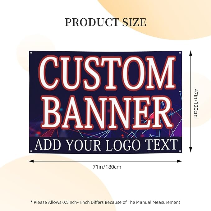 Custom Banners Personalized Banner Signs with Logo Text for Party Birthday Graduation Wedding Event Decoration 47×71 Inches