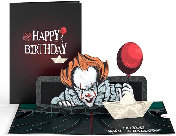Lovepop Happy Birthday Pop-Up Card for Her and Him- 3D Humor Birthday Greeting Cards for Boys, Girls, Men, Women - Birthday - Pennywise Card - 5" x 7" Blank Note Card & Envelope Included
