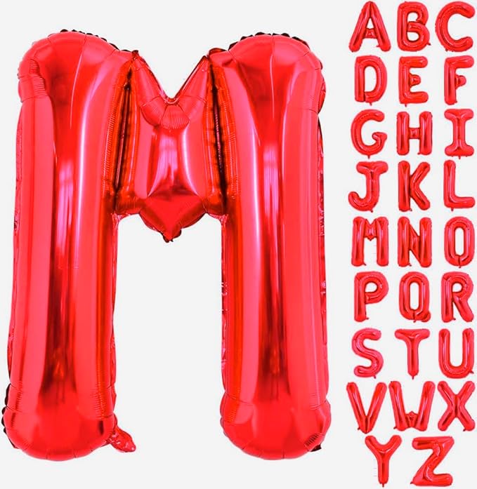40 Inch Large Red Letter M Balloons Alphabet M Letter Balloons Foil Mylar Big Letter Balloons for Birthday Party Anniversary New Year Graduation Wedding Decorations