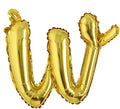 18 inch Gold DIY a-z Handwriting lowercase letters name Foil balloon Letter character birthday Wedding party decoration Balloon (18 inch Gold w)