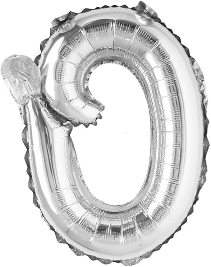 18 inch silver lowercase Happy Birthday Balloon Letter Ballon Wedding Balloon Birthday Party Decorations Kid Adult Name Baloon (18 inch Silver o)