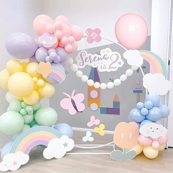 Pastel Balloon Garland Arch Kit 146Pcs Macaron Pink Blue White Yellow Latex Balloons Different Sizes 18 12 10 5 Inch for Gender Reveal Baby Shower Wedding Birthday Party Decoration