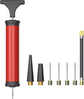 HDNNC Portable Ball Pump, Air Pump with 4 Needles 2 Nozzle 1 Extension Hose Great for Basketball Football Volleyball Soccer