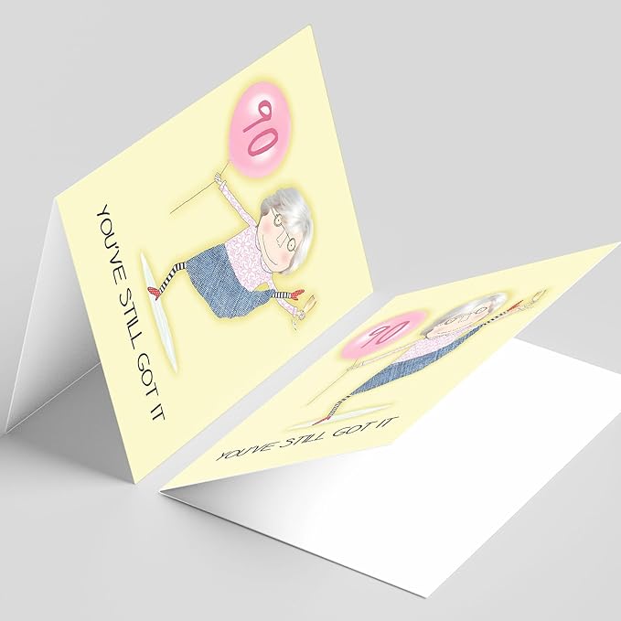 PIUST Funny 90th Birthday Card, Happy Ninetieth Birthday Greeting Card for Women, 90 Years Old Birthday Card for Her, 90 Still Got It (69)
