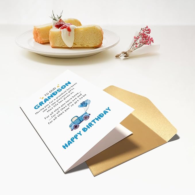Chenive Grandson Birthday Card, Happy Birthday Card for Grandsons, Bday Greeting Card from Grandparents, Having You For A Grandson Has Been One Of The Greatest Gifts